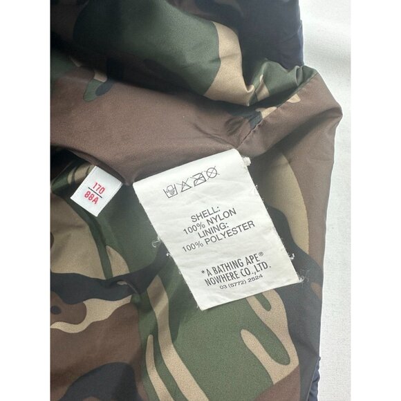Aape By A Bathing Ape Navy Windbreaker Jacket With Camo Lining S - Picture 9 of 11